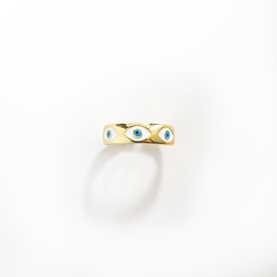 Alessi Evil Eye Band Ring in Turquoise