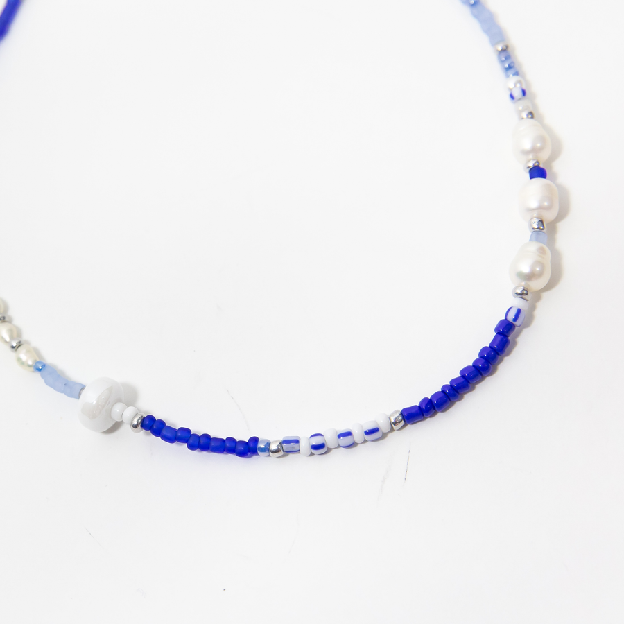 Capri Blue Pearl Choker Necklace