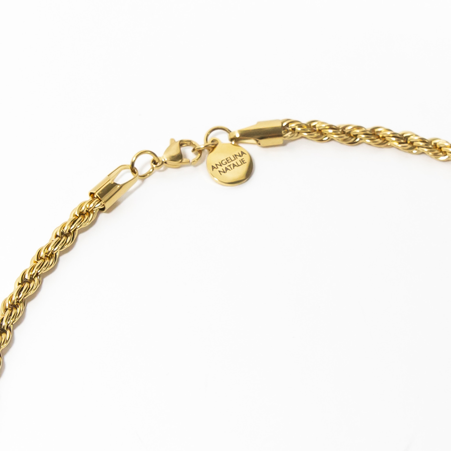 Gianni Twisted Rope Chain Necklace in Gold