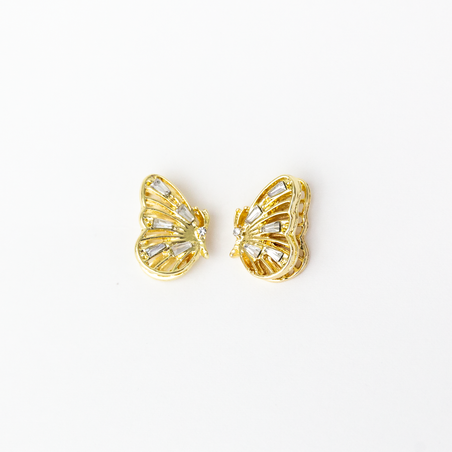 Glasswing Crystal Butterfly Wing Stud Earrings