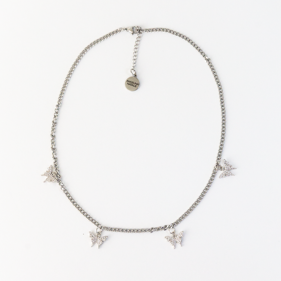 Junonia Silver Butterfly Curb Chain Necklace