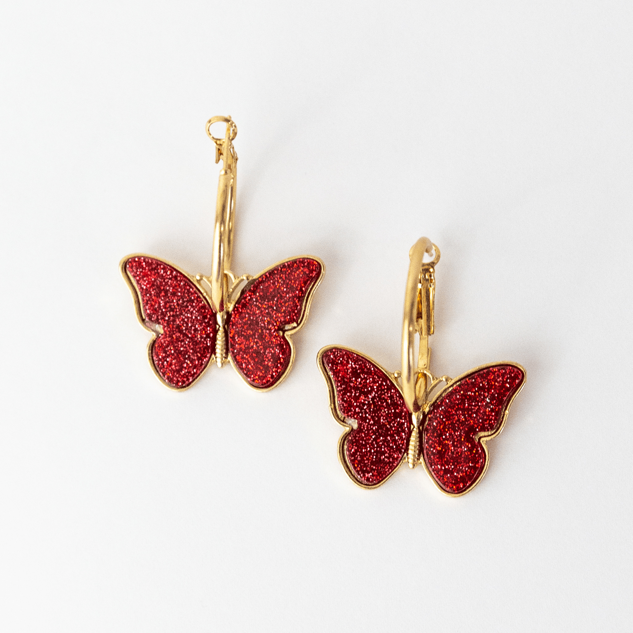 Red 2025 butterfly earrings