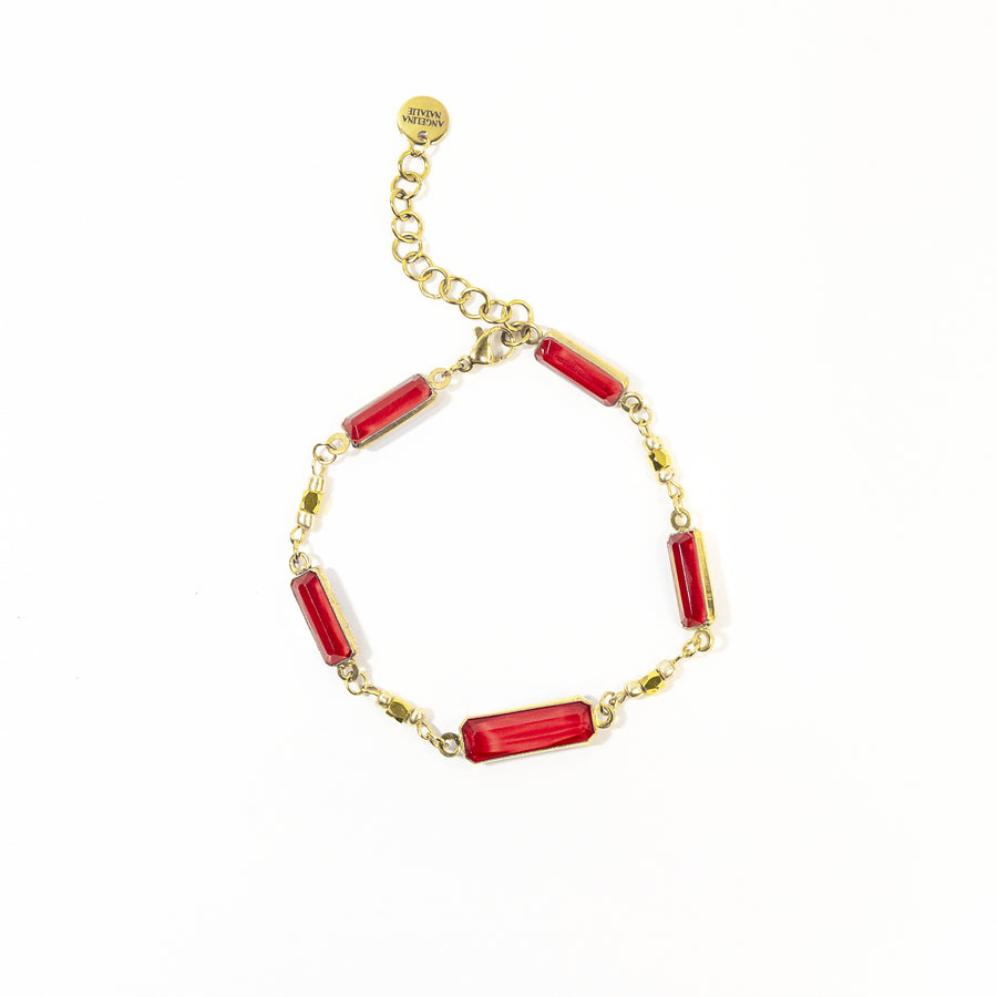 Vintage Ruby Red Link Bracelet