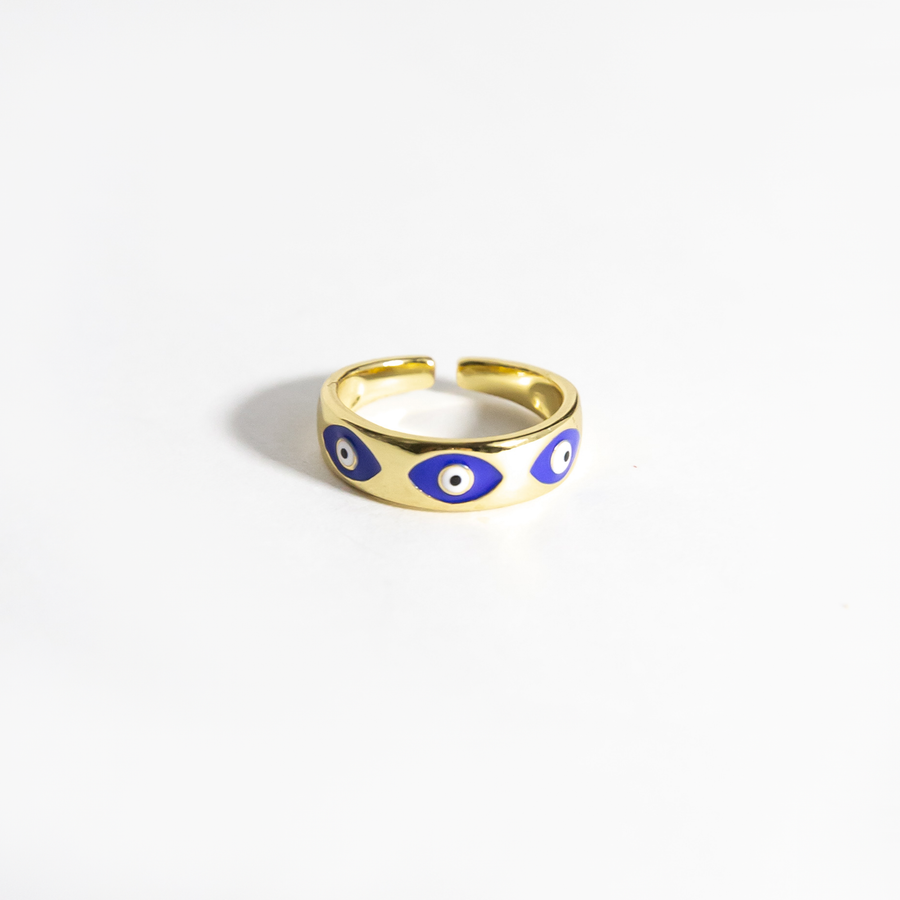 Alessi Evil Eye Band Ring in Royal Blue
