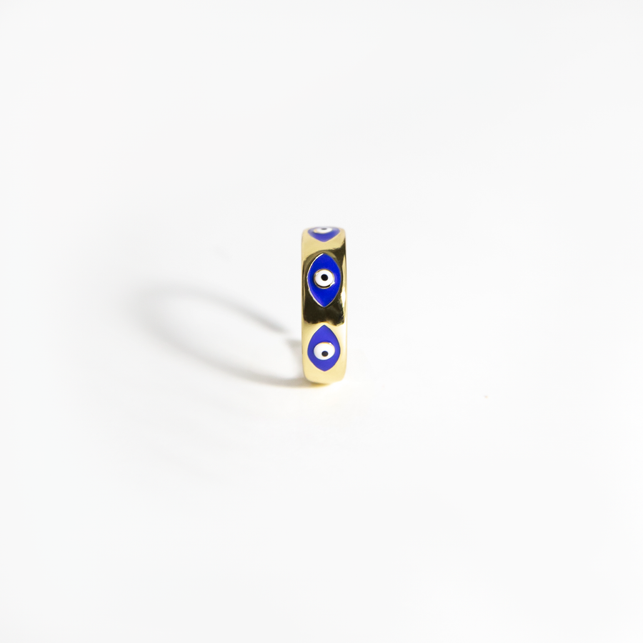 Alessi Evil Eye Band Ring in Royal Blue
