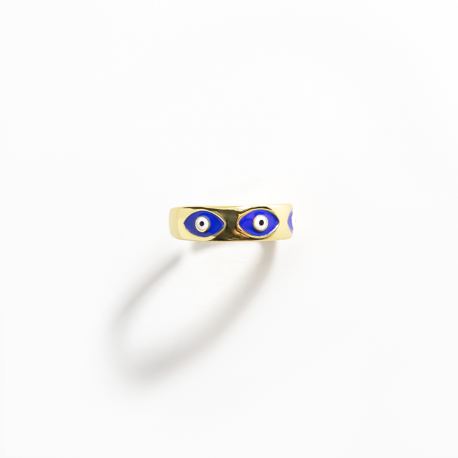 Alessi Evil Eye Band Ring in Royal Blue