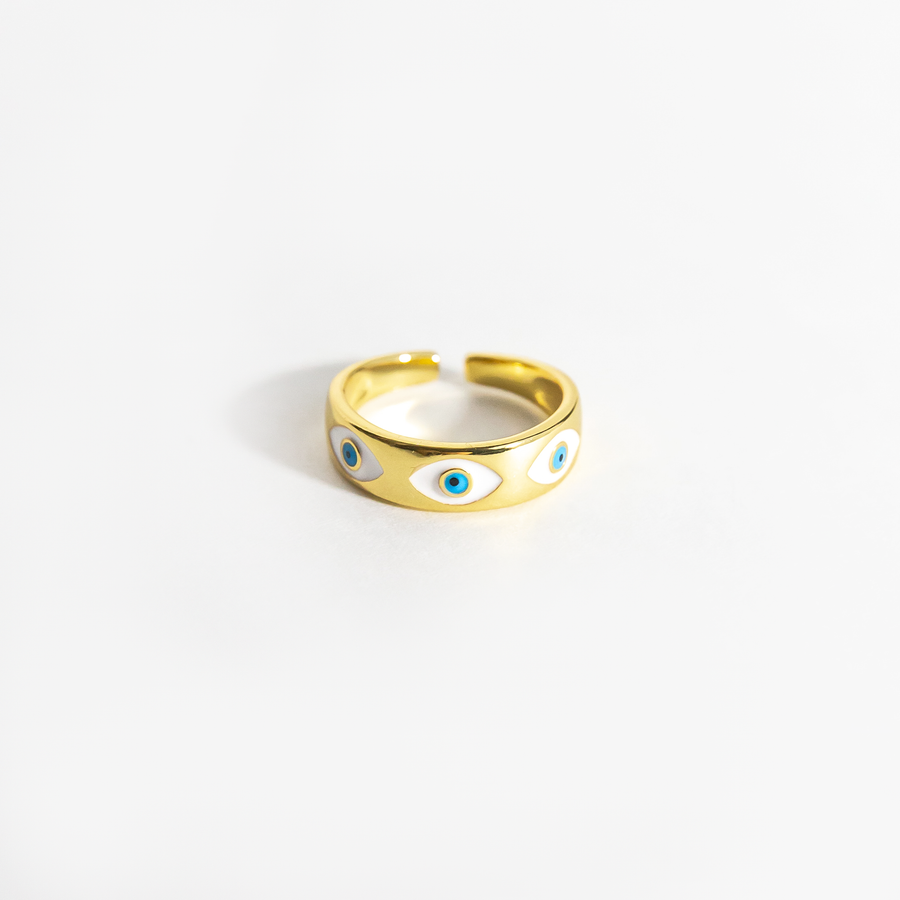 Alessi Evil Eye Band Ring in Turquoise