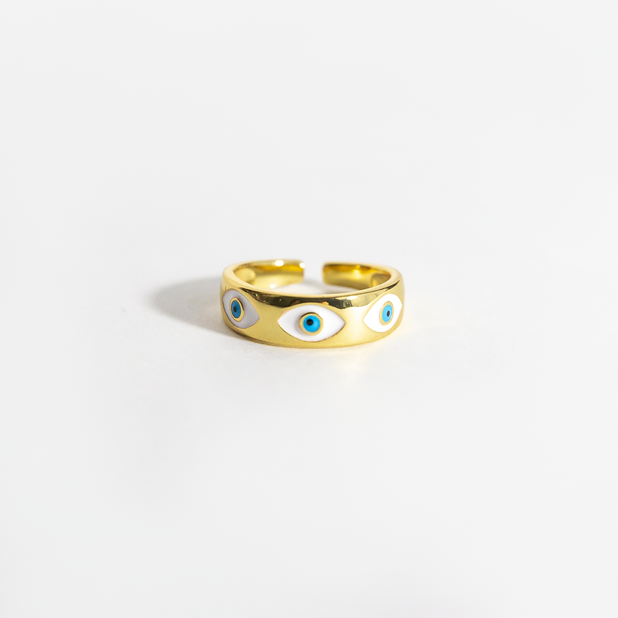 Alessi Evil Eye Band Ring in Turquoise