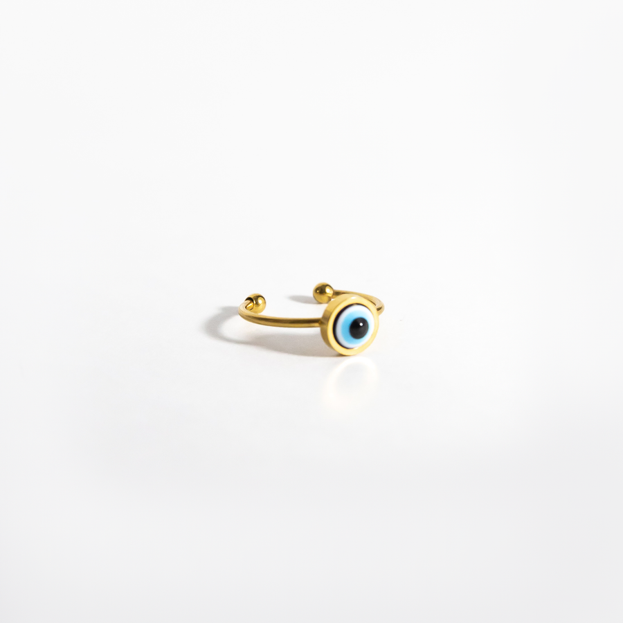 Alessi Round Evil Eye Ring in Gold