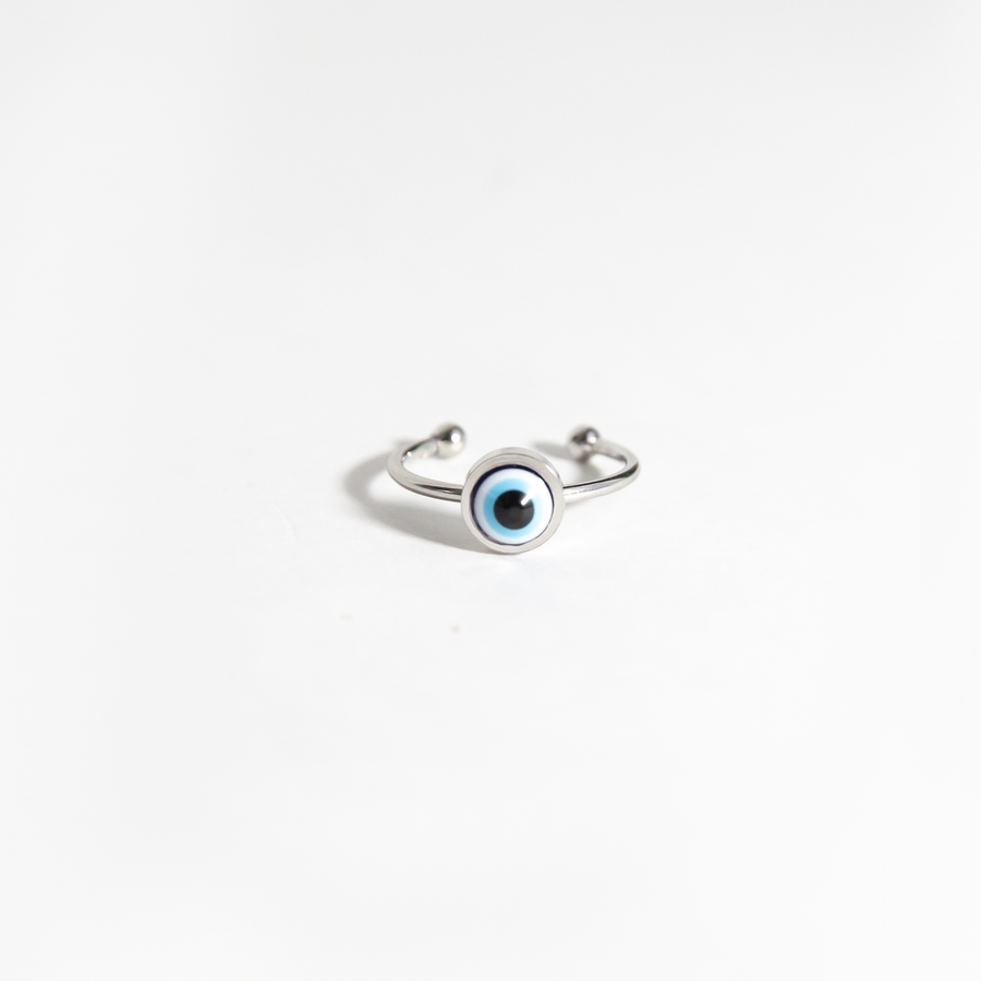 Alessi Round Evil Eye Ring in Silver