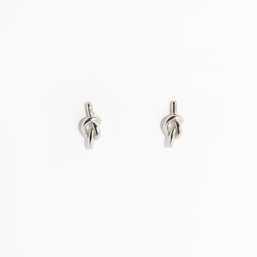 Amore Stud Earrings in Matte Silver