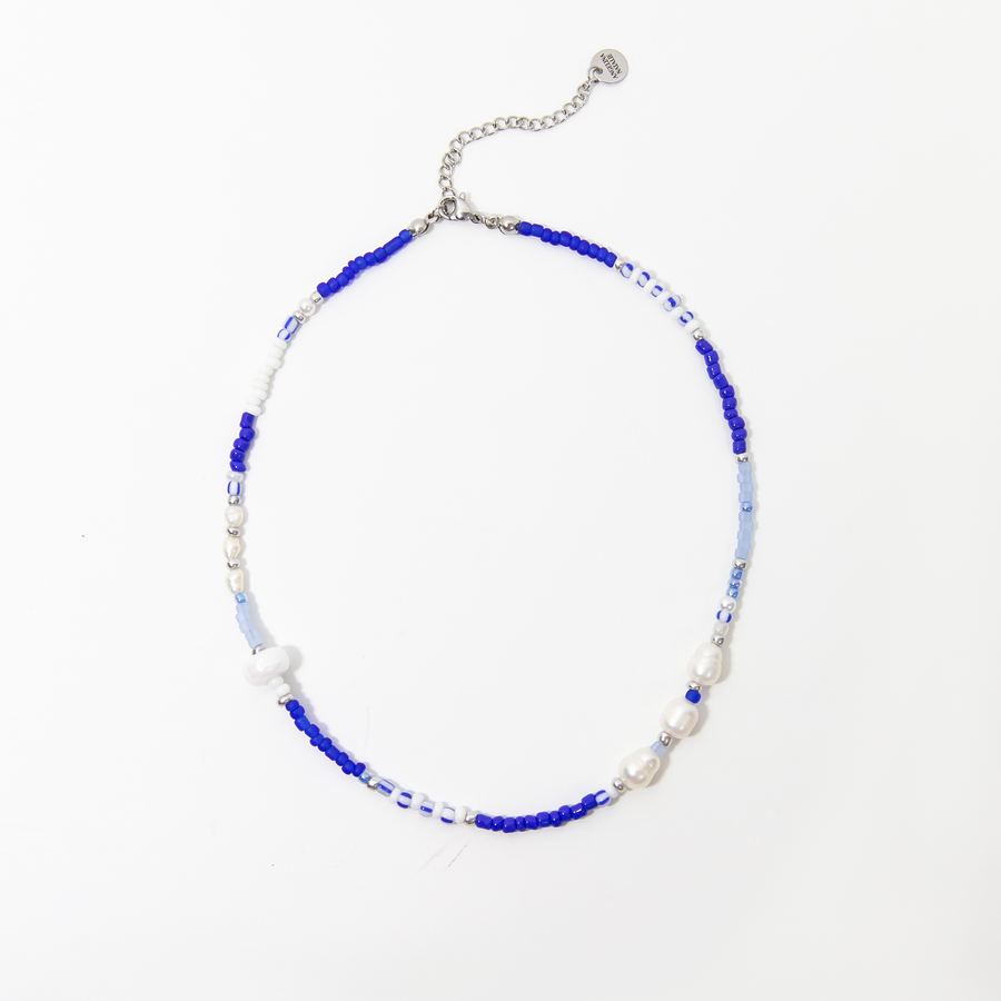 Capri Blue Pearl Choker Necklace