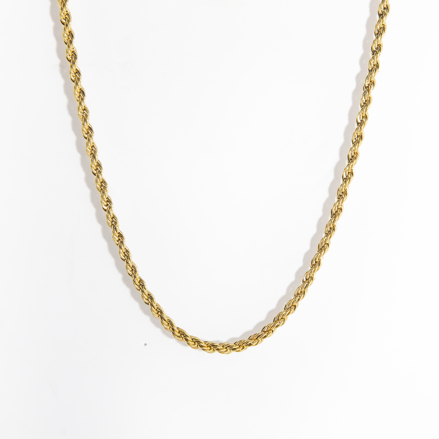 Gianni Twisted Rope Chain Necklace in Gold