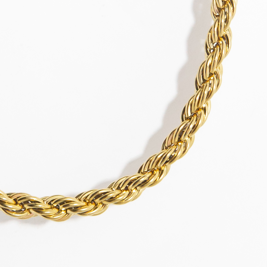 Gianni Twisted Rope Chain Necklace in Gold