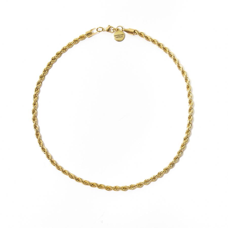 Gianni Twisted Rope Chain Necklace in Gold