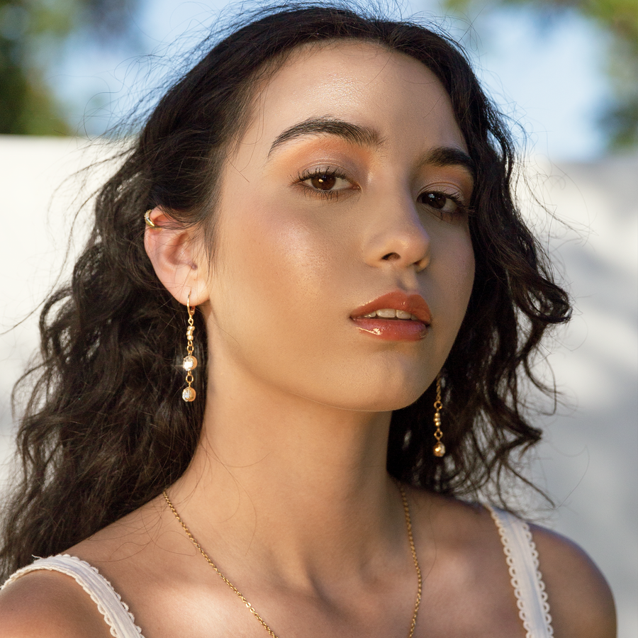Glasswing Crystal Huggie Hoop Ear Cuff