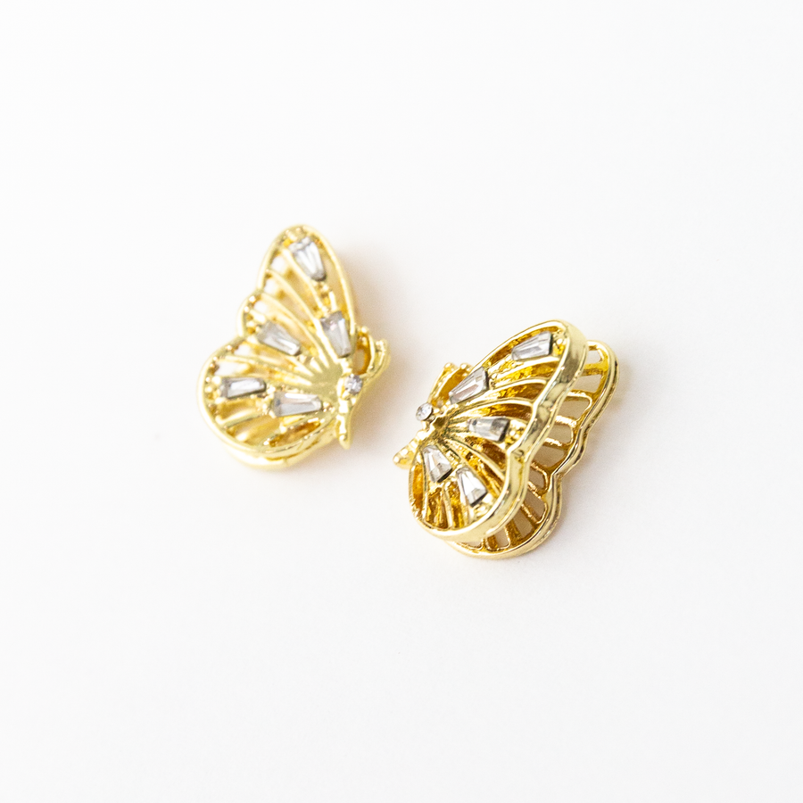Glasswing Crystal Butterfly Wing Stud Earrings