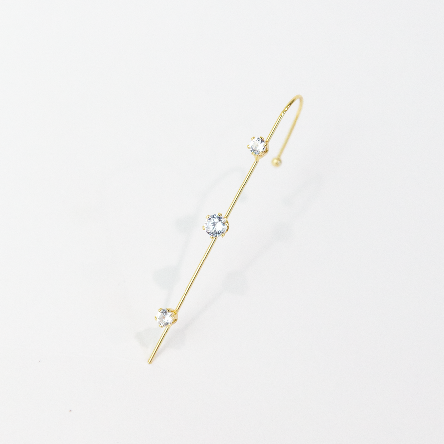 Glasswing Crystal Tri-Stone Ear Crawler