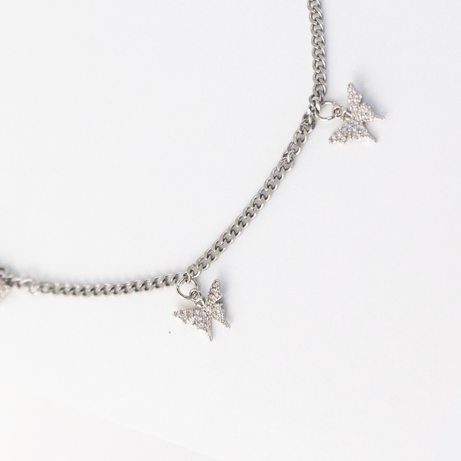 Junonia Silver Butterfly Curb Chain Necklace
