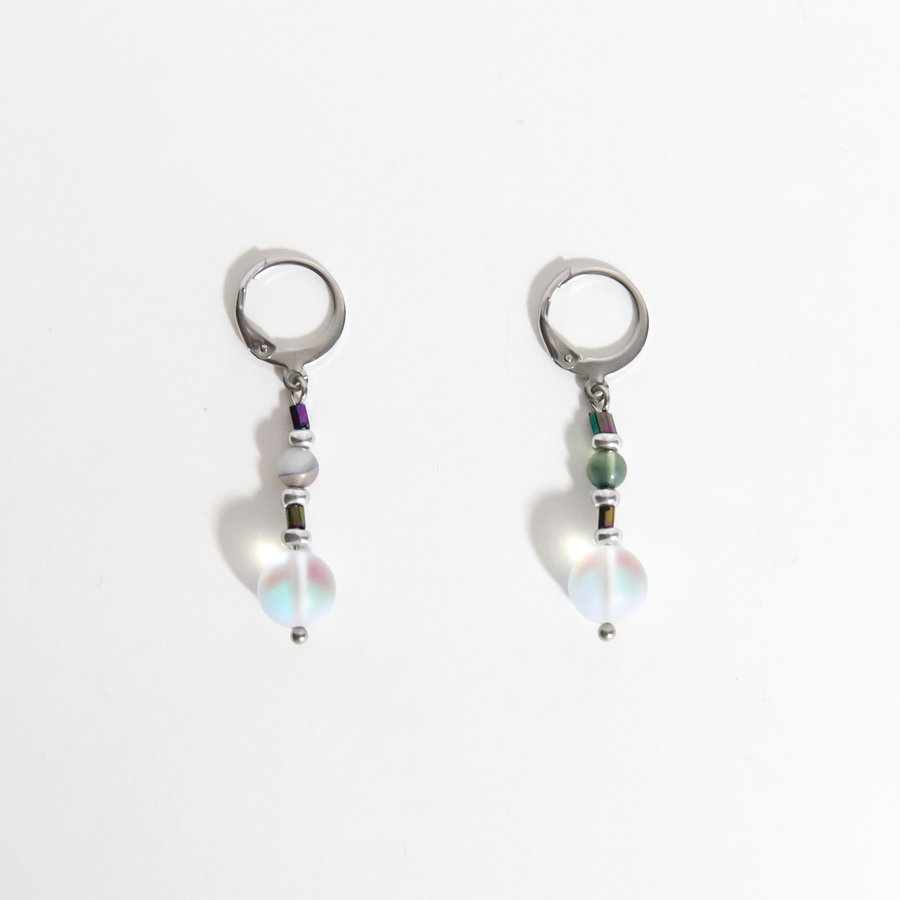 Lucia Iridescent Moonstone Beaded Earrings
