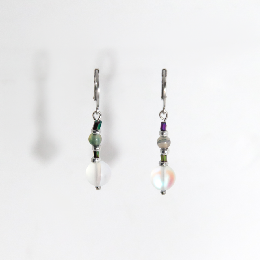 Lucia Iridescent Moonstone Beaded Earrings