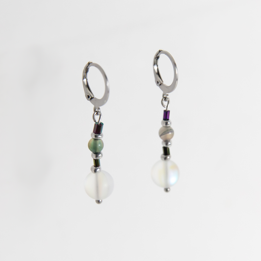 Lucia Iridescent Moonstone Beaded Earrings