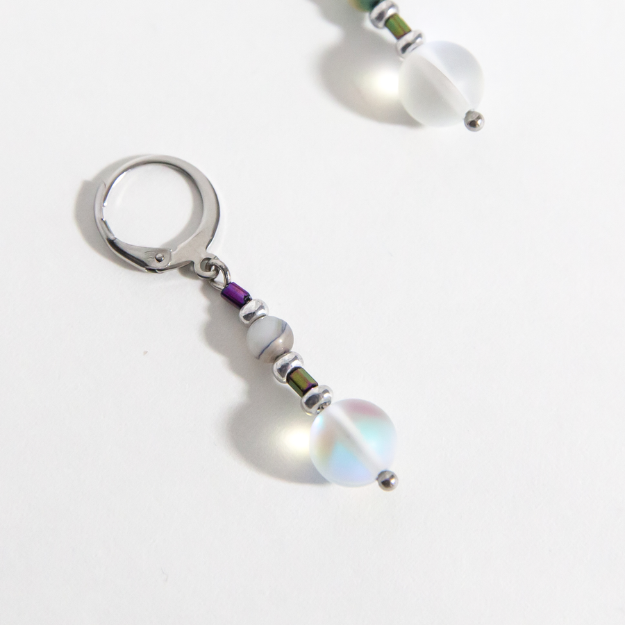 Lucia Iridescent Moonstone Beaded Earrings