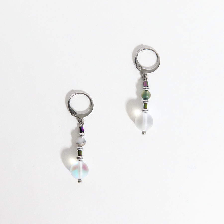 Lucia Iridescent Moonstone Beaded Earrings