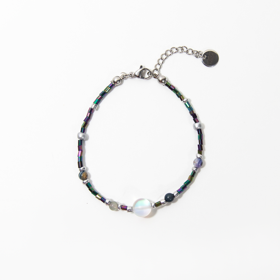 Lucia Iridescent Moonstone Beaded Bracelet