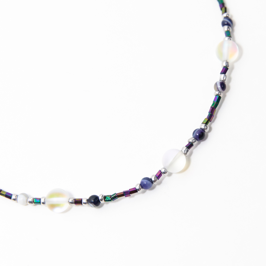 Lucia Iridescent Moonstone Beaded Necklace