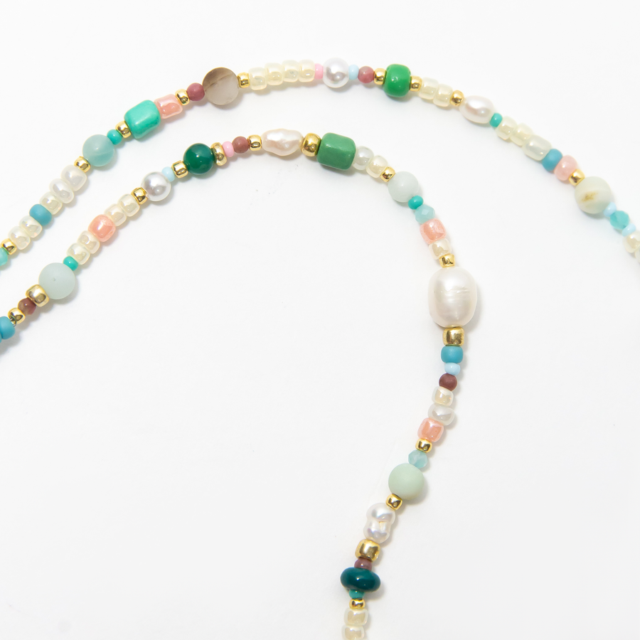Maiori Freshwater Pearl Pastel Beaded Necklace