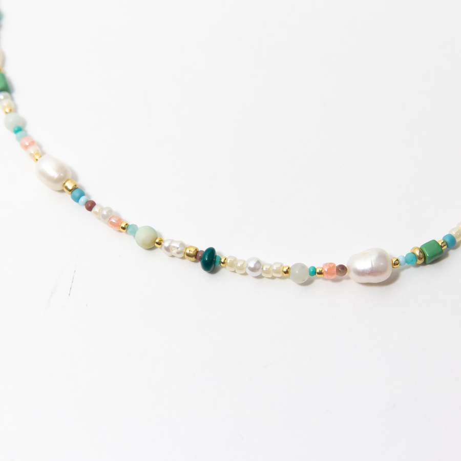 Maiori Freshwater Pearl Pastel Beaded Necklace
