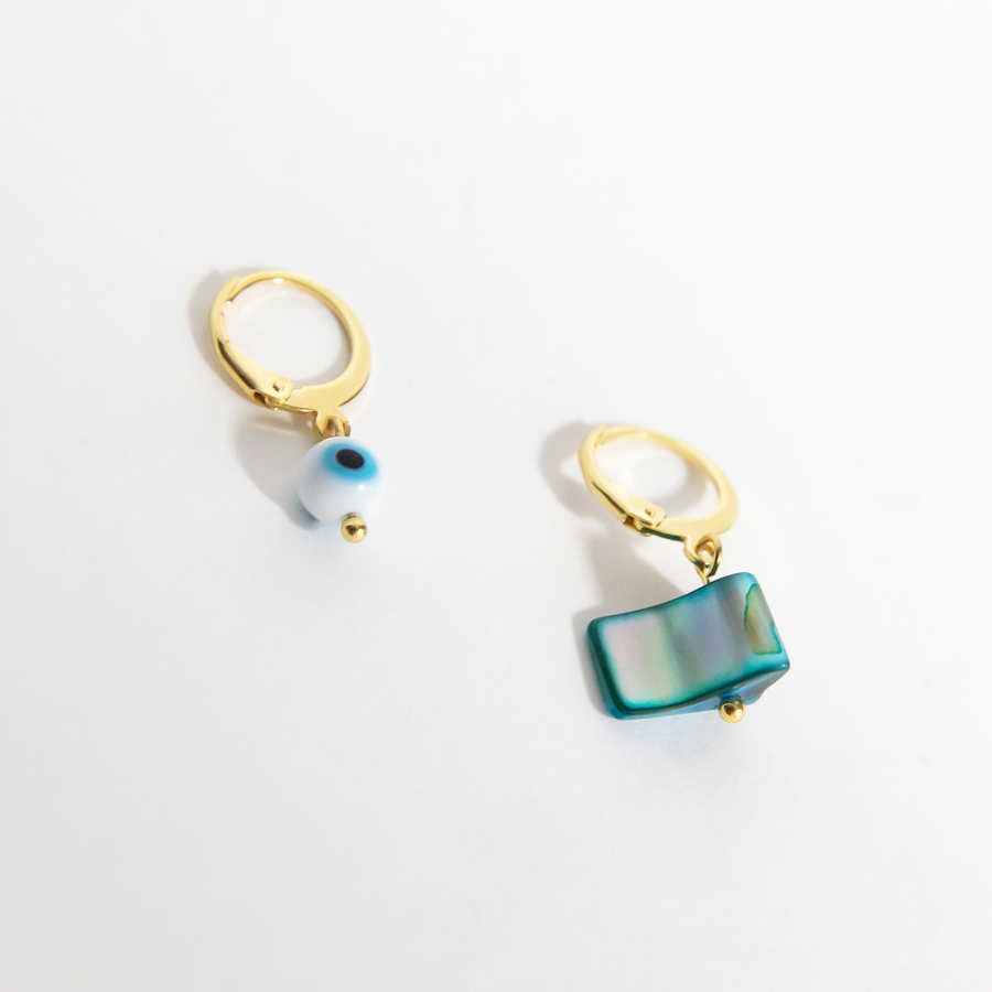 Maiori Teal Mismatched Earrings