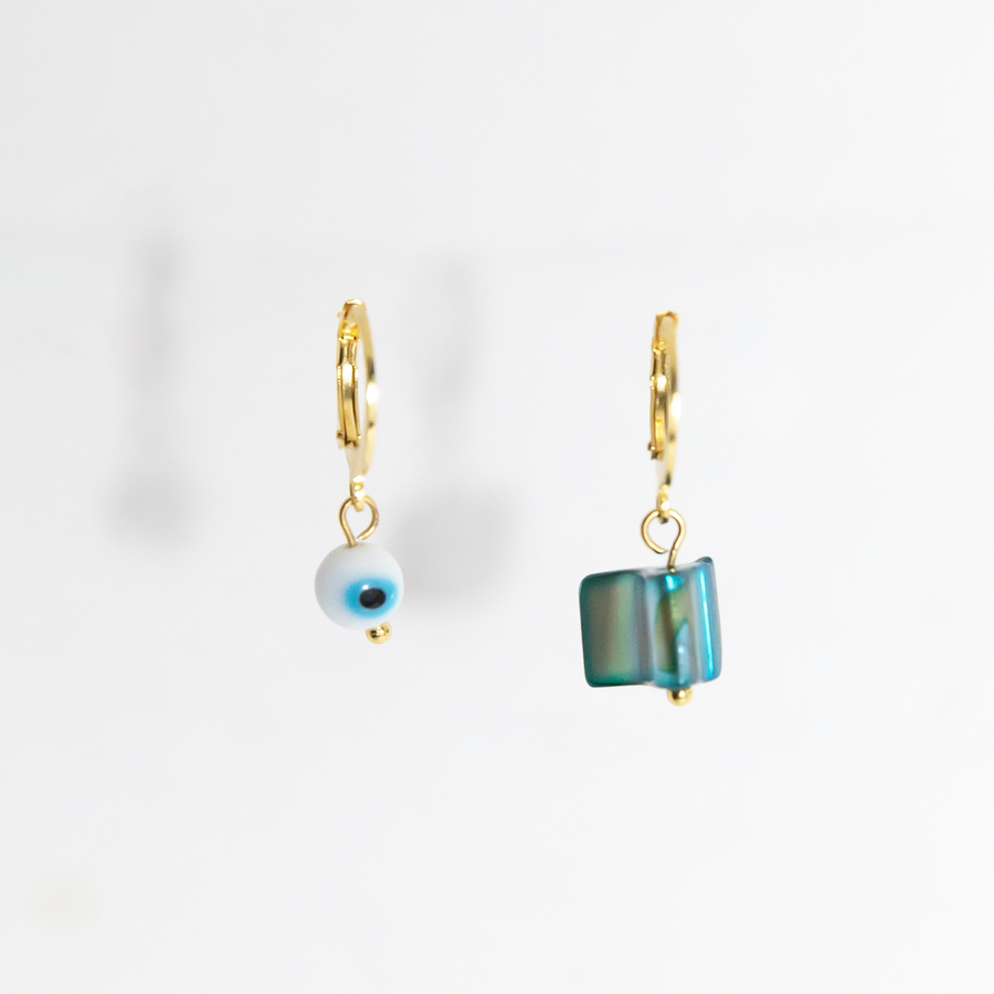 Maiori Teal Mismatched Earrings