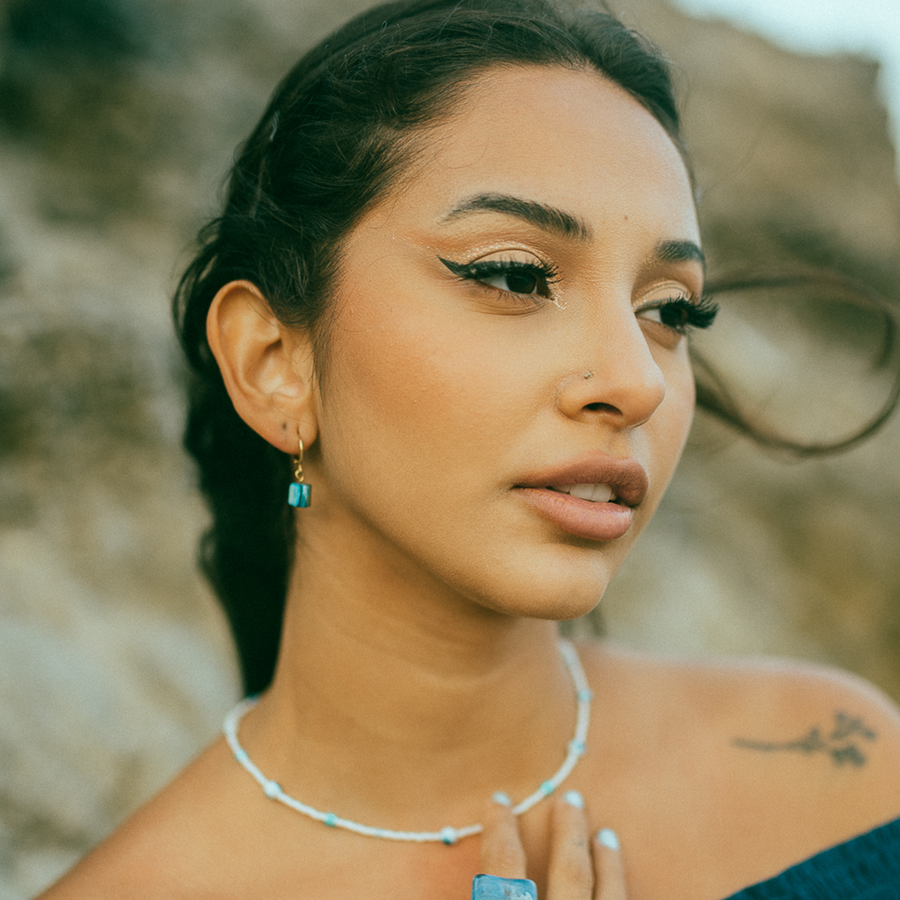 Maiori Teal Mismatched Earrings