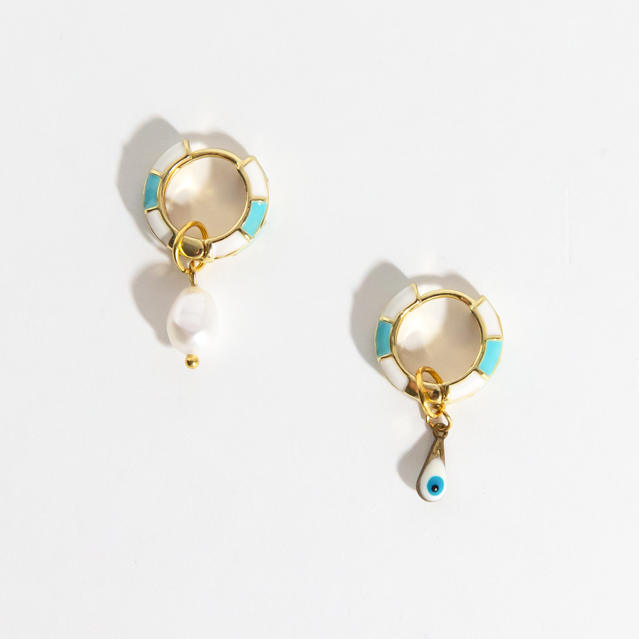 Maiori Turquoise Checkered Earrings