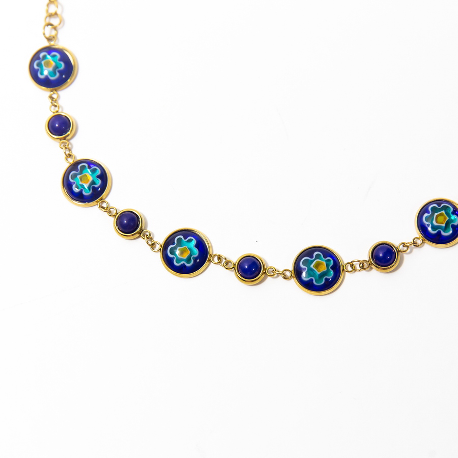 Positano Floral Millefiori Choker Necklace