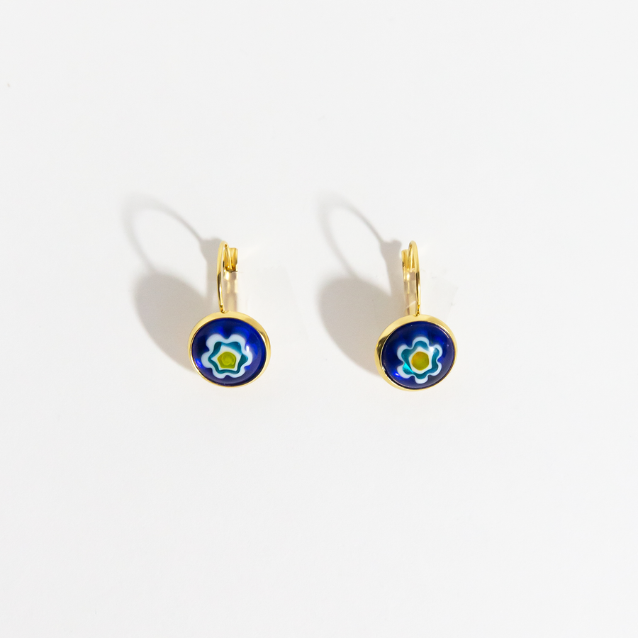 Positano Floral Millefiori Leverback Earrings