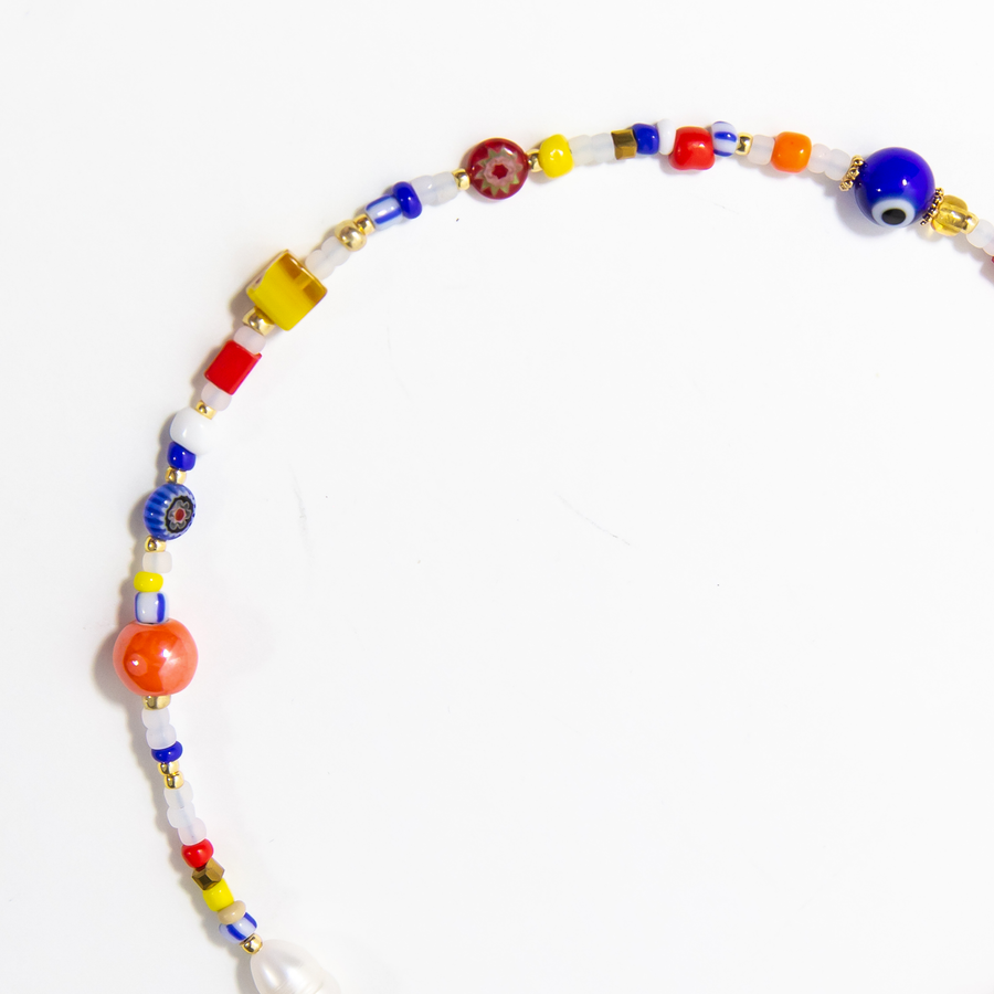 Positano Millefiori Beaded Choker Necklace