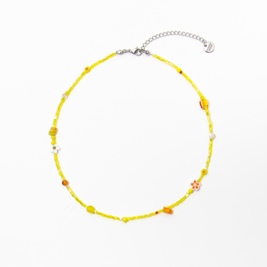 Praiano Daisy Millefiori Beaded Choker Necklace