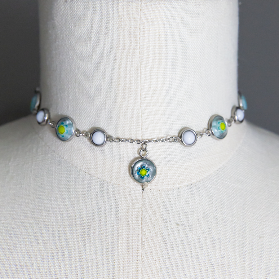 Sorrento Floral Millefiori Choker Necklace