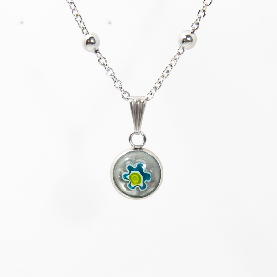 Sorrento Floral Millefiori Pendant Chain Necklace