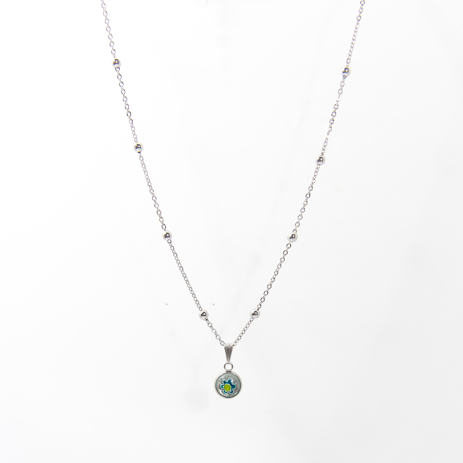 Sorrento Floral Millefiori Pendant Chain Necklace