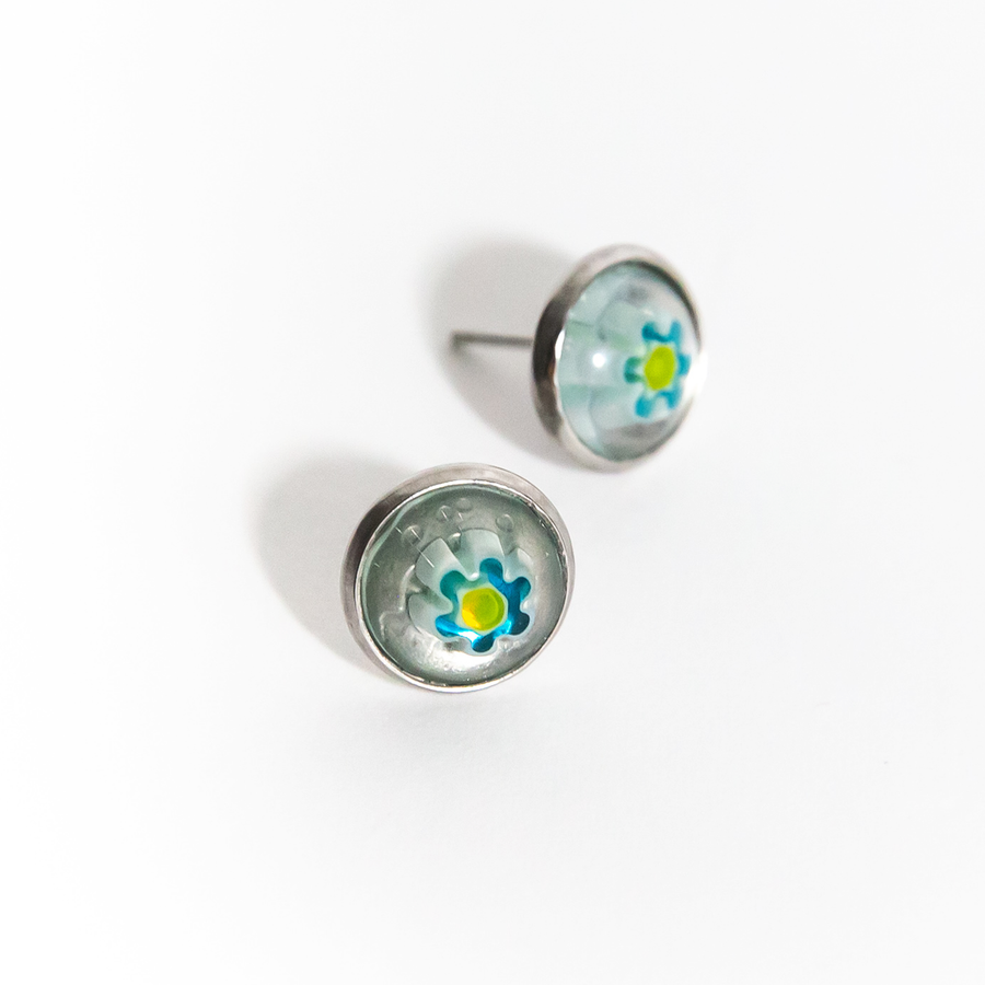 Sorrento Floral Millefiori Stud Earrings