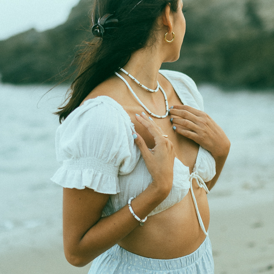 Amalfi Heishi Beaded Necklace