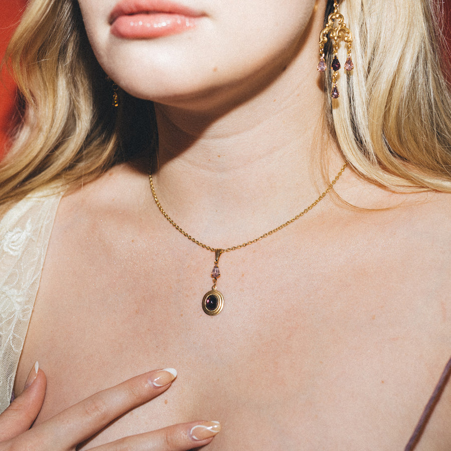 Shades of Amethyst Crystal Necklace