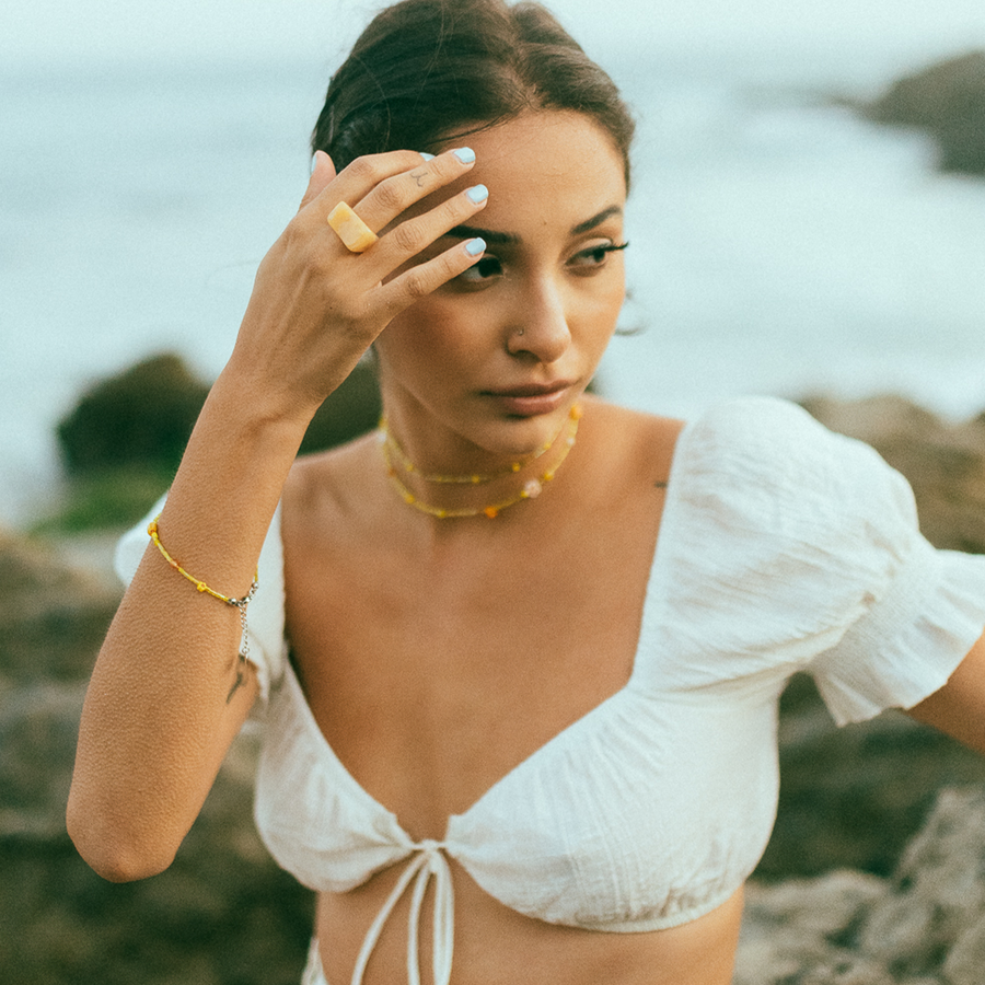 Praiano Daisy Millefiori Beaded Bracelet