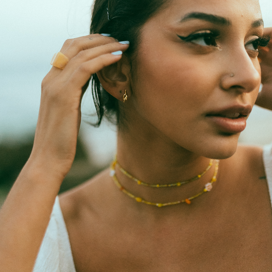 Amore Stud Earrings in Matte Gold