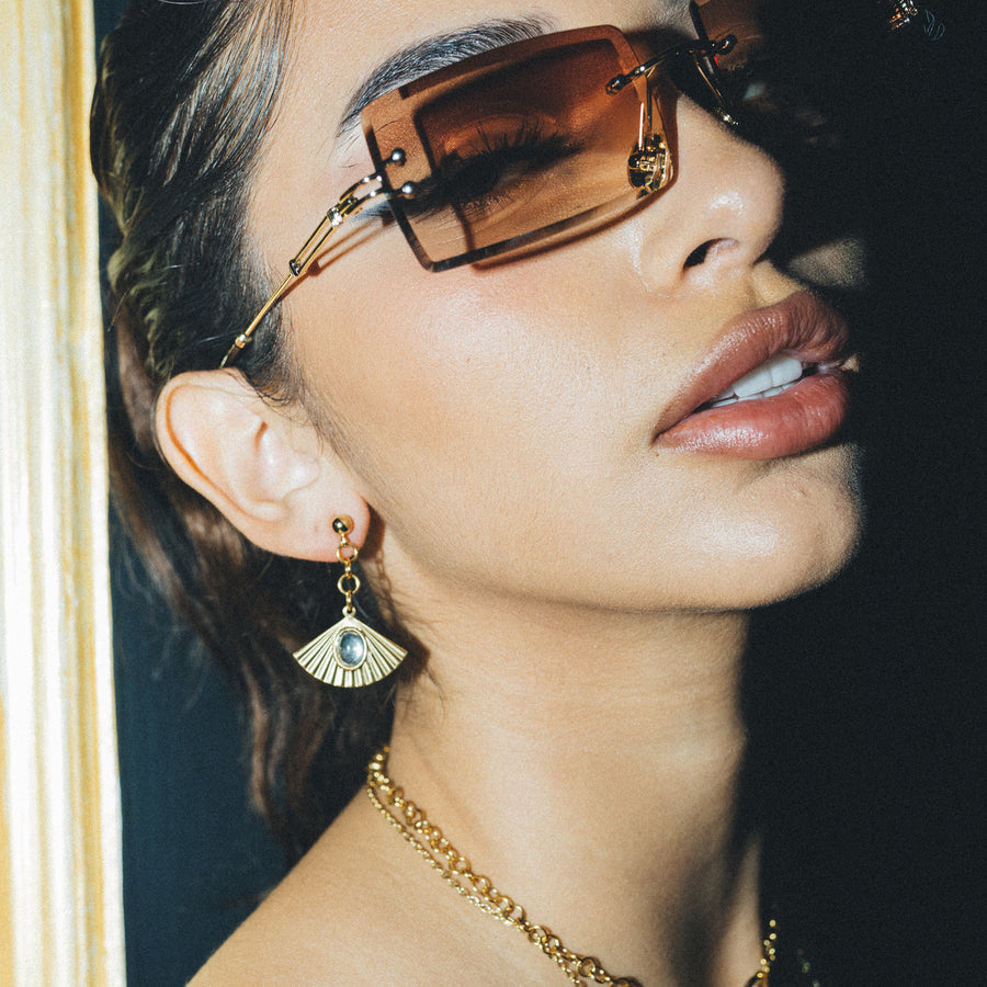Crystal Glass Stone Drop Stud Earring