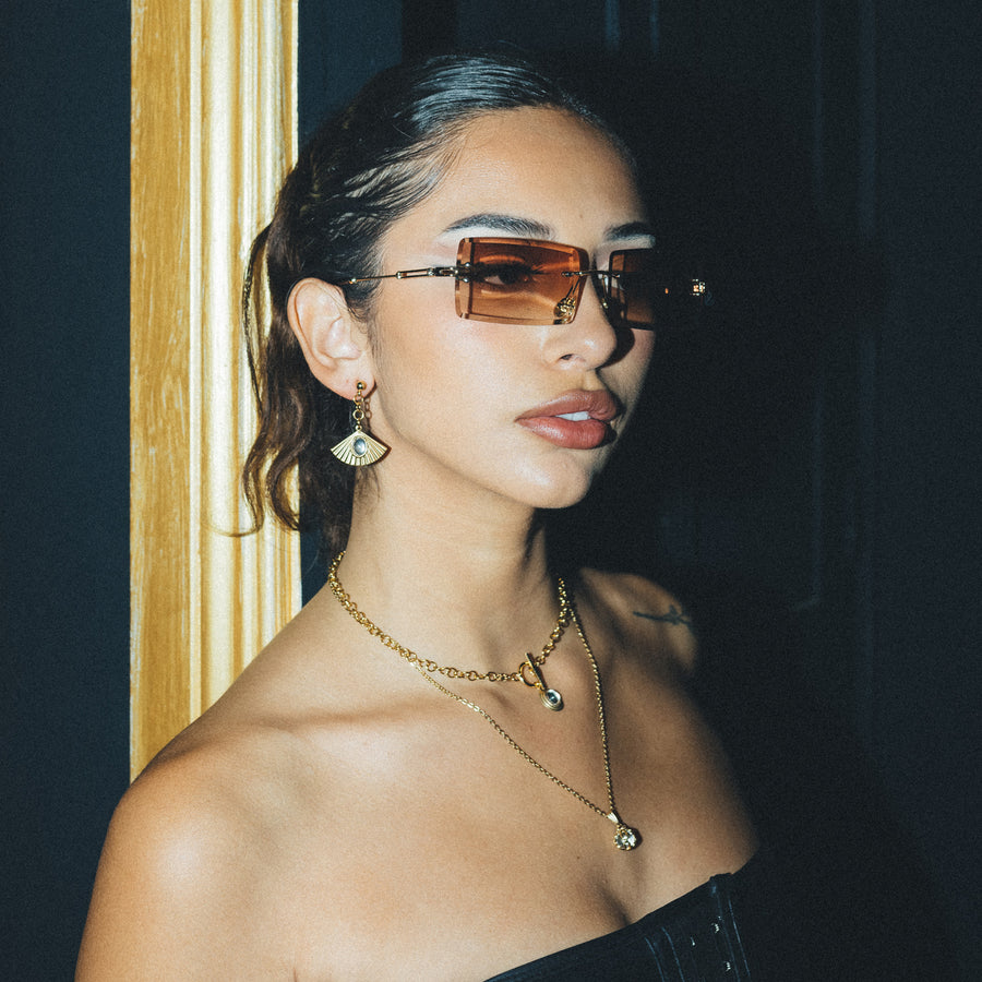 Crystal Glass Stone Toggle Choker